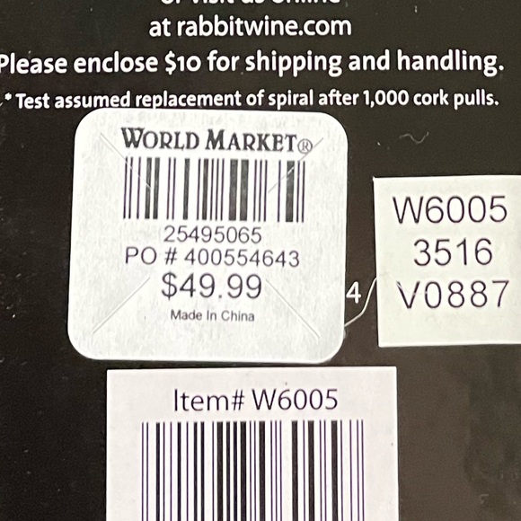 NWT!! Rabbit Corkscrew & Foil Cutter - Picture 5 of 5